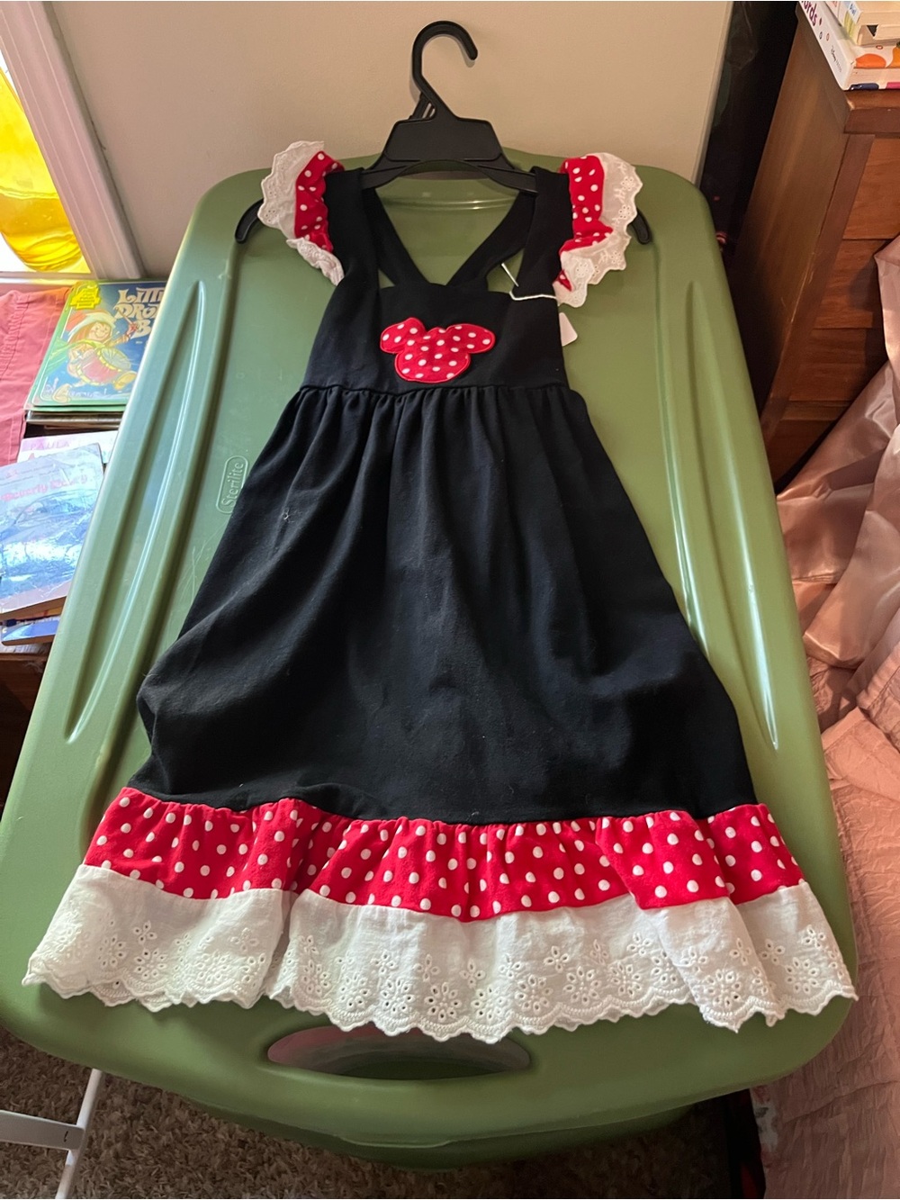 Girls Black and Red Polka Dot Character Dress